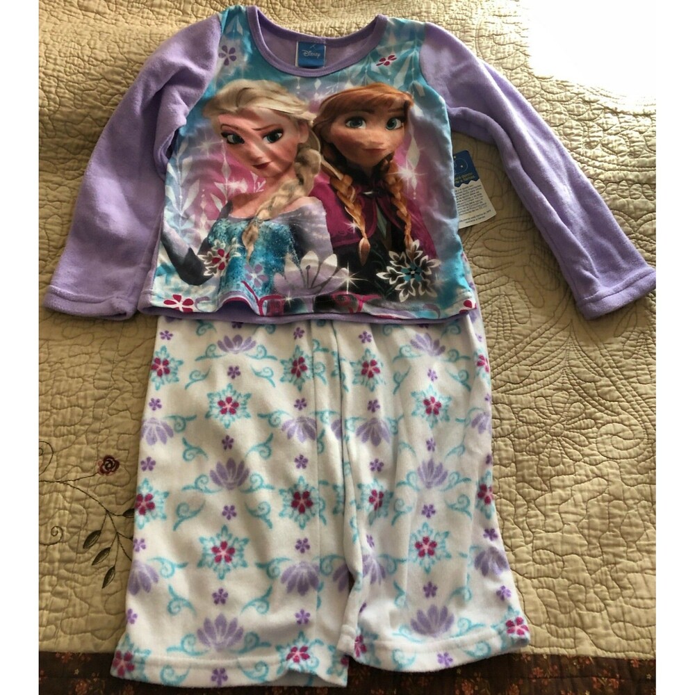 Girls Disney's Frozen Fleece PJ Set Size S NWT B2